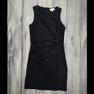 Maille Clu Black Wool Blend Ruched Side Mini Dress